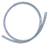 Coiled clear vinyl hose on a white background.